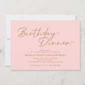 Blush roze & goud | Eenvoudig elegant verjaardagsd Kaart (Voorkant)