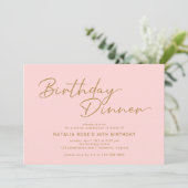 Blush roze & goud | Eenvoudig elegant verjaardagsd Kaart (Staand voorkant)