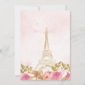 Blush Roze Goud Eiffeltoren Paris Sweet 16 Kaart (Achterkant)