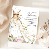 Blush Roze Goud Elegant Bloemen Vrijgezellenfeest Kaart