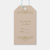 Blush Roze & Goud Elegant Chique Custom Party Favo Cadeaulabel (Voorkant)