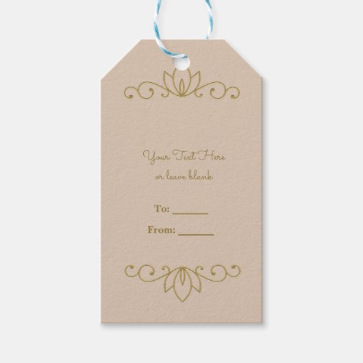Blush Roze & Goud Elegant Chique Custom Party Favo Cadeaulabel (Voorkant)