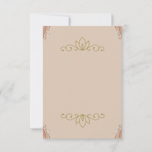 Blush Roze & Goud Elegante Chic Tafel Nummer Kaart (Achterkant)