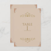Blush Roze & Goud Elegante Chic Tafel Nummer Kaart (Voorkant / Achterkant)