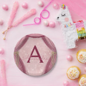 Blush roze, goud en Bourgondische meisje verjaarda Papieren Bordje (Feest)