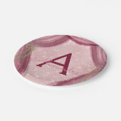 Blush roze, goud en Bourgondische meisje verjaarda Papieren Bordje (Gekanteld)