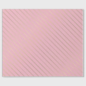 Blush Roze Goud Gestreepte Glam Glanzend Design St Cadeaupapier (Vlak)