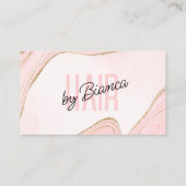 Blush Roze Goud Glitter Agaat Haar Stylist Salon Visitekaartje (Achterkant)