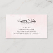 Blush Roze Goud Glitter Agaat Haar Stylist Salon Visitekaartje (Voorkant)