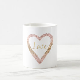 Blush Roze Goud Glitter Liefde Hart Koffiemok