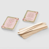 Blush Roze Goud Glitters Bloemen Bruiloft Programm Handwaaier (Niet-gemonteerd)