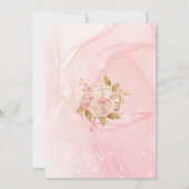 Blush roze goud grillige Quinceanera uitnodiging (Achterkant)