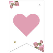 Blush Roze Goud Kalligrafie Bloemen Elegante Bruil Vlaggetjes (Tweede vlag)