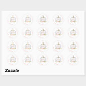 Blush roze goud Kleine pompoen Ronde Sticker (Vel)