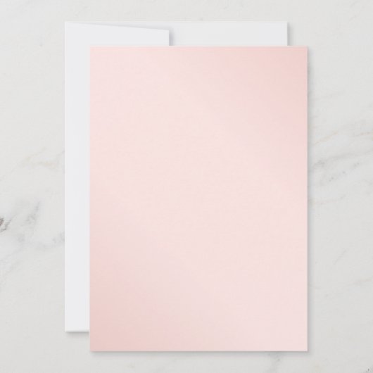 Blush Roze Goud Lijst Bloemen Huwelijk Kaart (Achterkant)