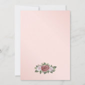 Blush Roze Goud Lijst Confetti Bloemen Huwelijk Kaart (Achterkant)