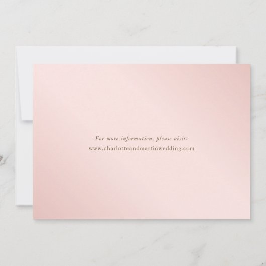 Blush Roze Goud Lijst Confetti Bloemen Huwelijk Save The Date (Achterkant)
