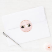 Blush roze goud make-up wimpers Beauty Party Ronde Sticker (Envelop)