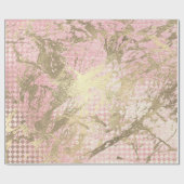 Blush Roze Goud Marmer Glanzend Metallic Glas Stro Cadeaupapier (Vlak)