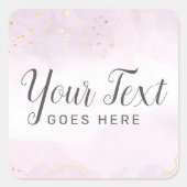 Blush Roze Goud Marmer Moderne Stijlvolle Chique C Vierkante Sticker (Voorkant)