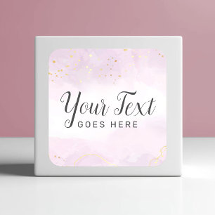 Blush Roze Goud Marmer Moderne Stijlvolle Chique C Vierkante Sticker
