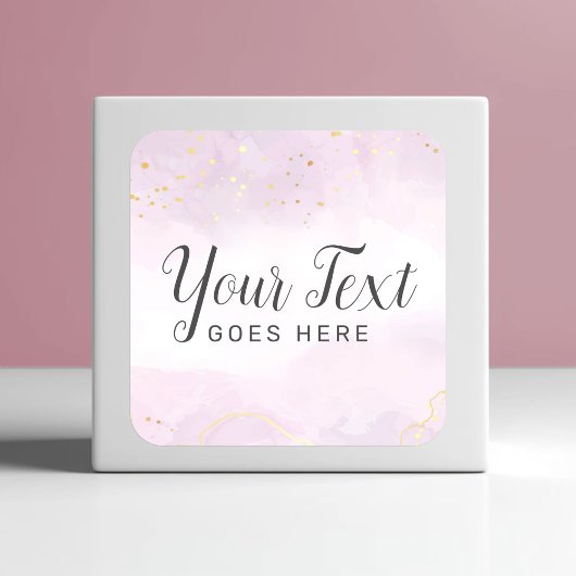 Blush Roze Goud Marmer Moderne Stijlvolle Chique C Vierkante Sticker