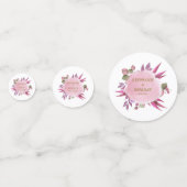 Blush Roze Goud Moderne Elegante Trouwtafel Confetti (Voorkanten)