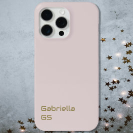 Blush roze goud monogram monochroom minimal simple iPhone 15 pro max hoesje