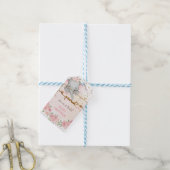 Blush roze goud olifant baby meisje douche cadeaulabel (Met Touw)