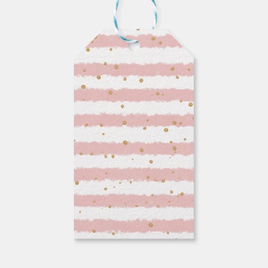 Blush roze goud olifant baby meisje douche cadeaulabel (Achterkant)