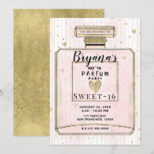 Blush Roze & Goud Paris Parfum Sweet 16 Verjaardag