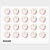 Blush Roze Goud Prinses Tiara Bloemen Zoet 16 Ronde Sticker (Vel)