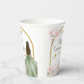 Blush roze goud prinses vlinder quinceañera papieren bekers (Rechts)