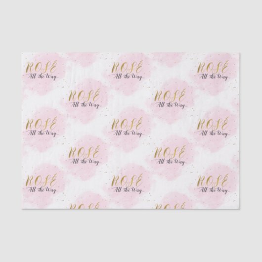 Blush Roze & Goud Rosè helemaal Girly Modern Tissuepapier (Voorkant)