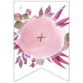 Blush Roze Goud Rustieke Bloemen Elegante Bruiloft Vlaggetjes (Tweede vlag)