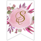 Blush Roze Goud Rustieke Bloemen Elegante Bruiloft Vlaggetjes (Eerste vlag)