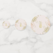 Blush Roze Goud Tropische Ananas Botanische Partij Confetti (Voorkanten)