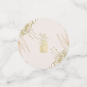 Blush Roze Goud Tropische Ananas Botanische Partij Confetti (Kleine voorkant)