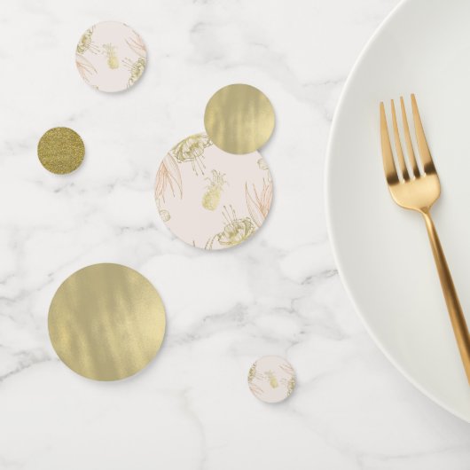 Blush Roze Goud Tropische Ananas Botanische Partij Confetti (Groep)