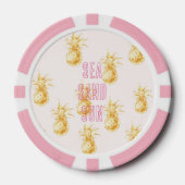 Blush roze goud tropische ananas poker chips (Voorkant)