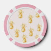 Blush roze goud tropische ananas poker chips (Achterkant)