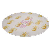 Blush roze goud tropische ananas snijplank (Hoek)