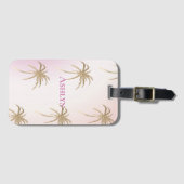 Blush roze goud tropische palmbomen bagagelabel (Voorkant (horizontaal))