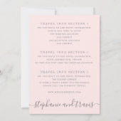 Blush Roze Goud Wereldkaart Reis Thema Trouwdag Kaart (Achterkant)