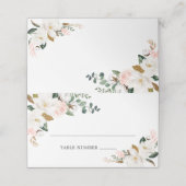 Blush Roze Goud Wit Bloemen Bruiloft Plaats Kaarte Plaatskaartje (Buitenkant ongevouwen)