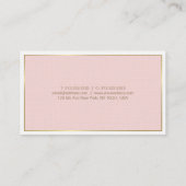 Blush roze goud wit moderne elegante trendy luxe visitekaartje (Achterkant)