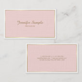 Blush roze goud wit moderne elegante trendy luxe visitekaartje (Voorkant / Achterkant)