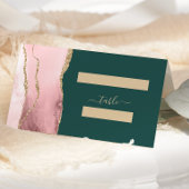 Blush Roze Gouden Agaat Emerald Green Trouwtafel Plaatskaartje