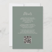 Blush Roze Gouden Agaat Sage Groen QR Code Huwelij Kaart (Achterkant)