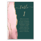 Blush roze gouden agaat smaragdgroene bruiloft kaart (Achterkant)